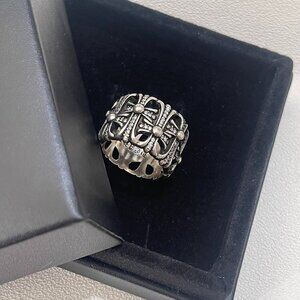 Chrome Hearts Silver & Diamond Cemetery Ring